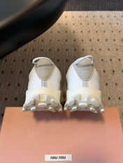 MIUMIU 26S SNEAKERS IN WHITE TECHNICAL FABRIC