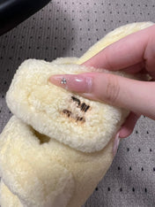 MIUMIU 26S SHEEPSKIN SLIPPERS IN LIGHT BEIGE