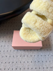 MIUMIU 26S SHEEPSKIN SLIPPERS IN LIGHT BEIGE