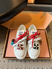 MIUMIU 26S SNEAKERS 50MM IN WHITE CALFSKIN