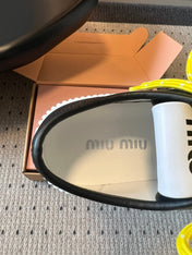 MIUMIU 26S SNEAKERS 50MM IN BLACK CALFSKIN