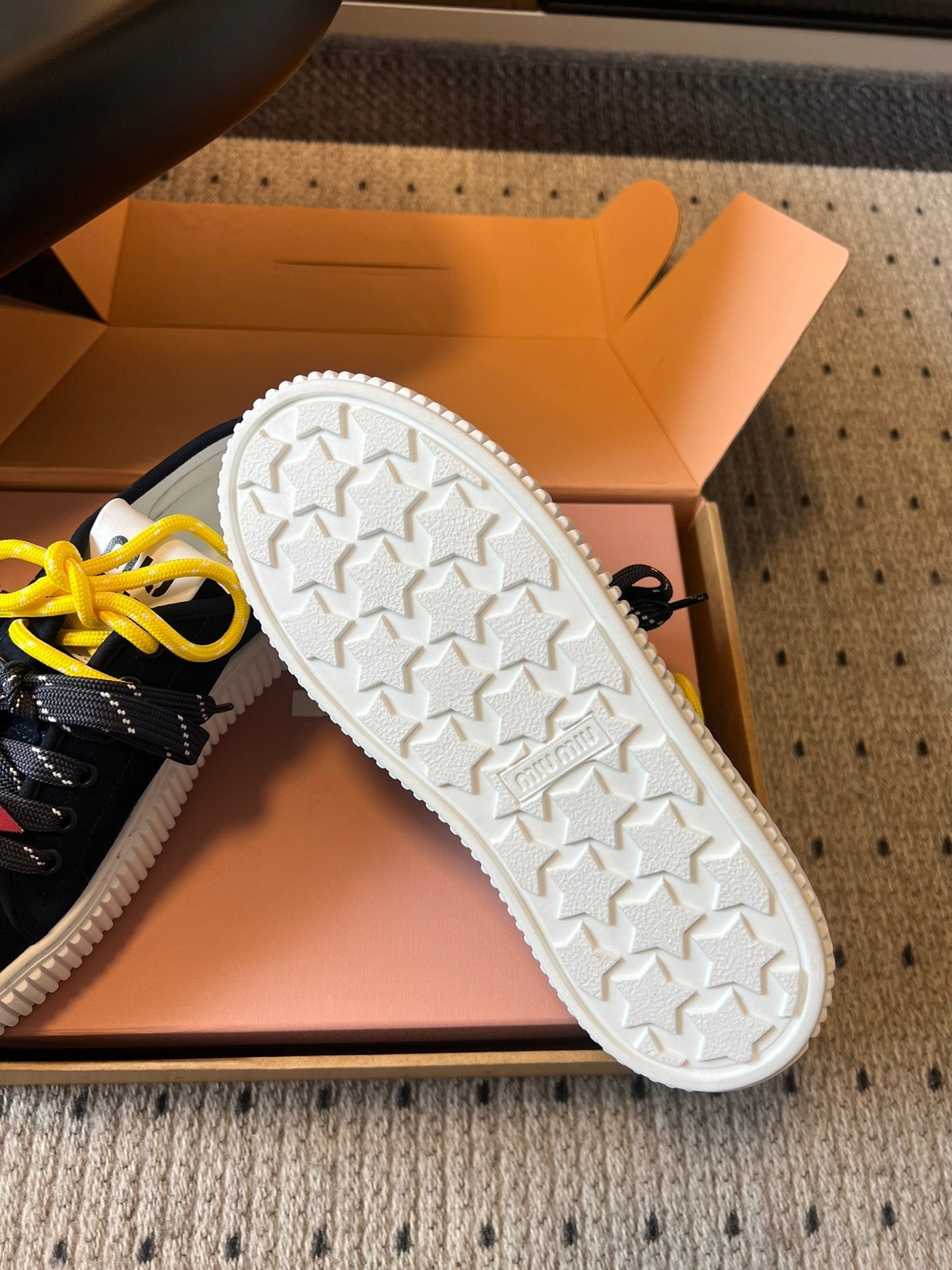 MIUMIU 26S SNEAKERS 50MM IN BLUE BLACK SUEDE