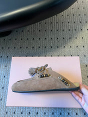 MIUMIU 26S MULES IN TAUPE BROWN SUEDE