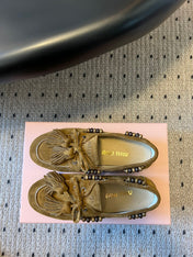 MIUMIU 26S TASSEL LOAFERS IN OLIVE BROWN SUEDE