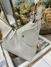 DIOR 26S VOYAGE BAG 22 IN CREAM WHITE CALFSKIN
