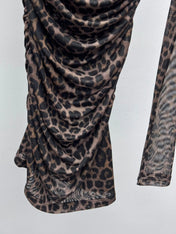 YSL 25S LEOPARD PRINT SKIRT STYLE 44