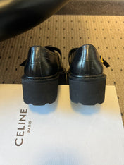 CELINE 26S MARY JANE SHOES 40 MM IN BLACK CALFSKIN