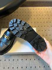 CELINE 26S LOAFER IN BLACK CALFSKIN WITH GOLD HARDWARE STYLE 2