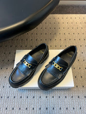 CELINE 26S LOAFER IN BLACK CALFSKIN WITH GOLD HARDWARE STYLE 2