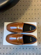 CELINE 26S LOAFER IN BROWN CALFSKIN WITH GOLD HARDWARE
