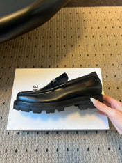 CELINE 26S LOAFER IN BLACK CALFSKIN WITH SILVER HARDWARE