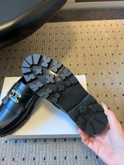CELINE 26S LOAFER IN BLACK CALFSKIN WITH GOLD HARDWARE