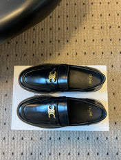 CELINE 26S LOAFER IN BLACK CALFSKIN WITH ARC DE TRIOMPHE BUCKLE