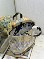 DIOR 26S BOOK TOTE BAG 34 IN MUTICOLOR RAFFIA STYLE 3