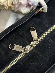DIOR 26S CANNAGE GRANVILLE BAG 34 IN BLACK SUEDE