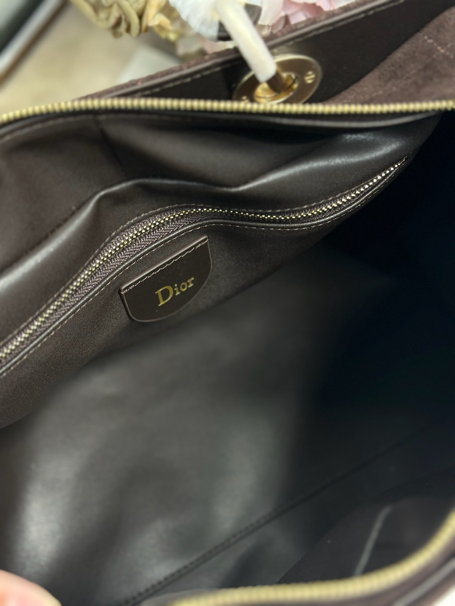 DIOR 26S CANNAGE GRANVILLE 34 IN DARK BROWN SUEDE