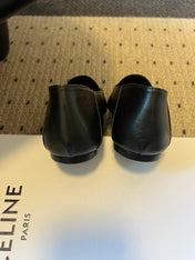 CELINE 26S FLAT LOAFERS IN BLACK LAMBSKIN