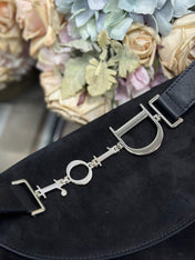 DIOR 26S DIORLY BAG 33 IN BLACK SUEDE