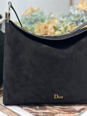 DIOR 26S DIORLY BAG 33 IN BLACK SUEDE