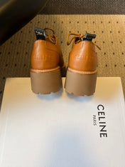 CELINE 26S LACE-UP LOAFERS IN BROWN CALFSKIN
