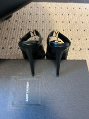 YSL 26S HEELED SANDALS 100 MM IN BLACK LAMBSKIN