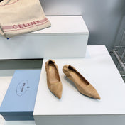 PRADA 26S PUMPS 55MM IN LIGHT BROWN SUEDE