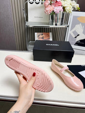 CHANEL 26S MARY JANE FLATS IN PINK CALFSKIN