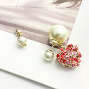 CD 26S FLORAL HEART PEARL TRIBALES EARRINGS IN GOLD METAL 631941