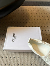 CELINE 26S LOAFERS IN WHITE WOVEN LAMBSKIN
