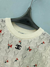 CHANEL 26S CHERRY KNIT TOP 1289