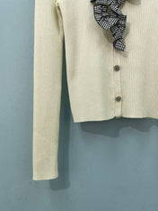 CHANEL 26S RUFFLE KNIT CARDIGAN 1653