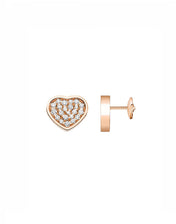 HAPPY HEART EARRINGS PINK GOLD DIAMOND