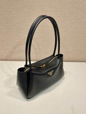 PRA 28 LARGE BLACK CALFSKIN HANDBAG