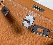 HM KELLY MINI 20 GOLDEN BROWN EPSOM SILVER HARDWARE