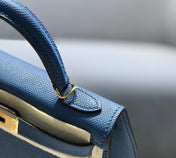HM KELLY MINI 20 BLUE EPSOM GOLD HARDWARE