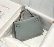 HM KELLY MINI 20 MEDIUM GREY EPSOM GOLD HARDWARE