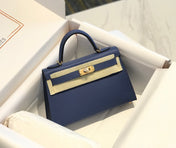 HM KELLY MINI 20 DENIM EPSOM GOLD HARDWARE