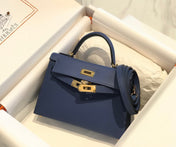 HM KELLY MINI 20 DENIM EPSOM GOLD HARDWARE