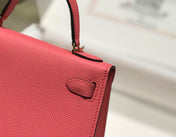 HM KELLY MINI 20 DARK PINK EPSOM GOLD HARDWARE