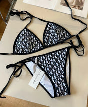 CD Oblique Bikini Navy Blue Polyamide