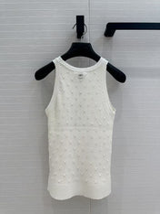 CC 25 White Knitted Tank Top