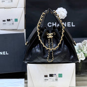 CC 25 HANDBAG IN BLACK 30 GRAINED CALFSKIN GOLD HARDWARE