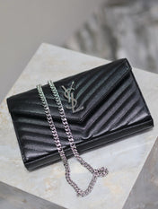 WOC 23 IN BLACK CAVIAR LAMBSKIN SILVER HARDWARE