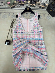 CC V-Shift Dress Multicolor Tweed