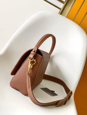 SOFT TWIST 27 IN COGNAC CALFSKIN GOLD LOGO