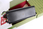 DIANA LARGE TOTE BAG 35 CM IN BLACK CALFSKIN