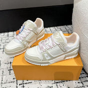 LV TRAINER SNEAKERS IN WHITE CALFSKIN