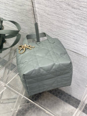 MINI TOUJOURS BUCKET BAG 18 IN GREY CANNAGE CALFSKIN