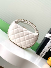MINI HOBO BAG 16 IN WHITE LAMBSKIN