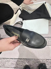 CC MOCCASINS 2025 IN BLACK CALFSKIN